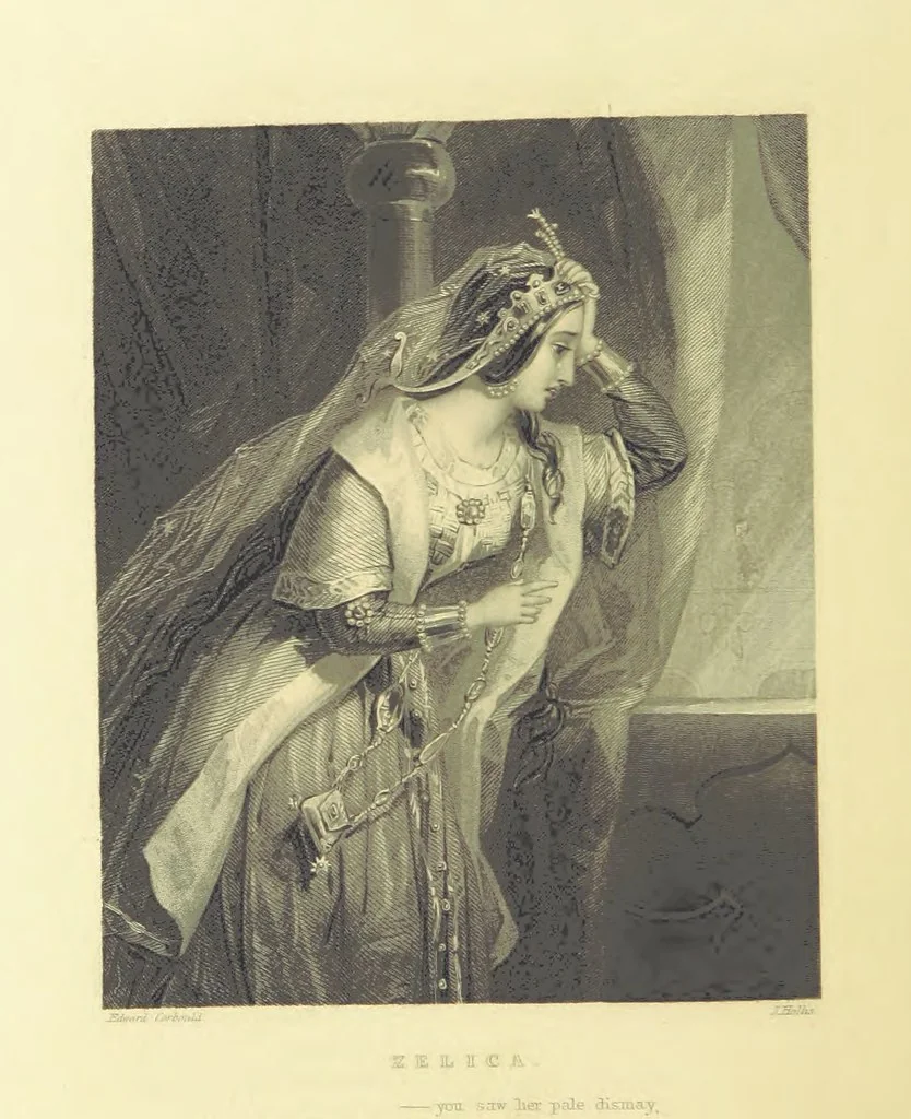 An illustration from Moore's Irish Melodies, Lalla Rookh, National Airs, Legendary Ballads, Songs, etc., with a memoir by J. F. Waller. Illustrations, etc, 1867, leaf 240