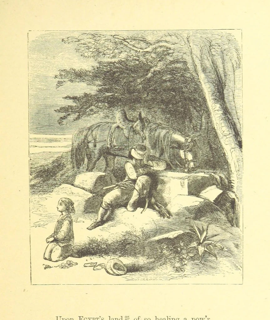 An illustration from Moore's Irish Melodies, Lalla Rookh, National Airs, Legendary Ballads, Songs, etc., with a memoir by J. F. Waller. Illustrations, etc, 1867, leaf 317