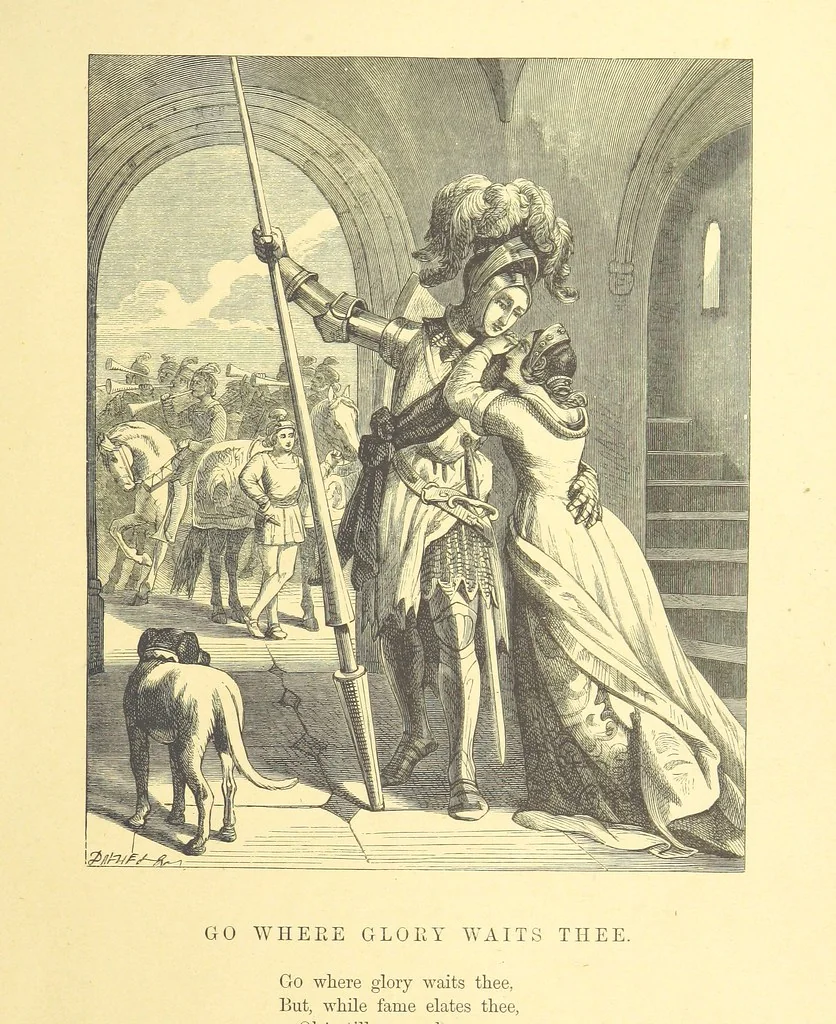 An illustration from Moore's Irish Melodies, Lalla Rookh, National Airs, Legendary Ballads, Songs, etc., with a memoir by J. F. Waller. Illustrations, etc, 1867, leaf 35