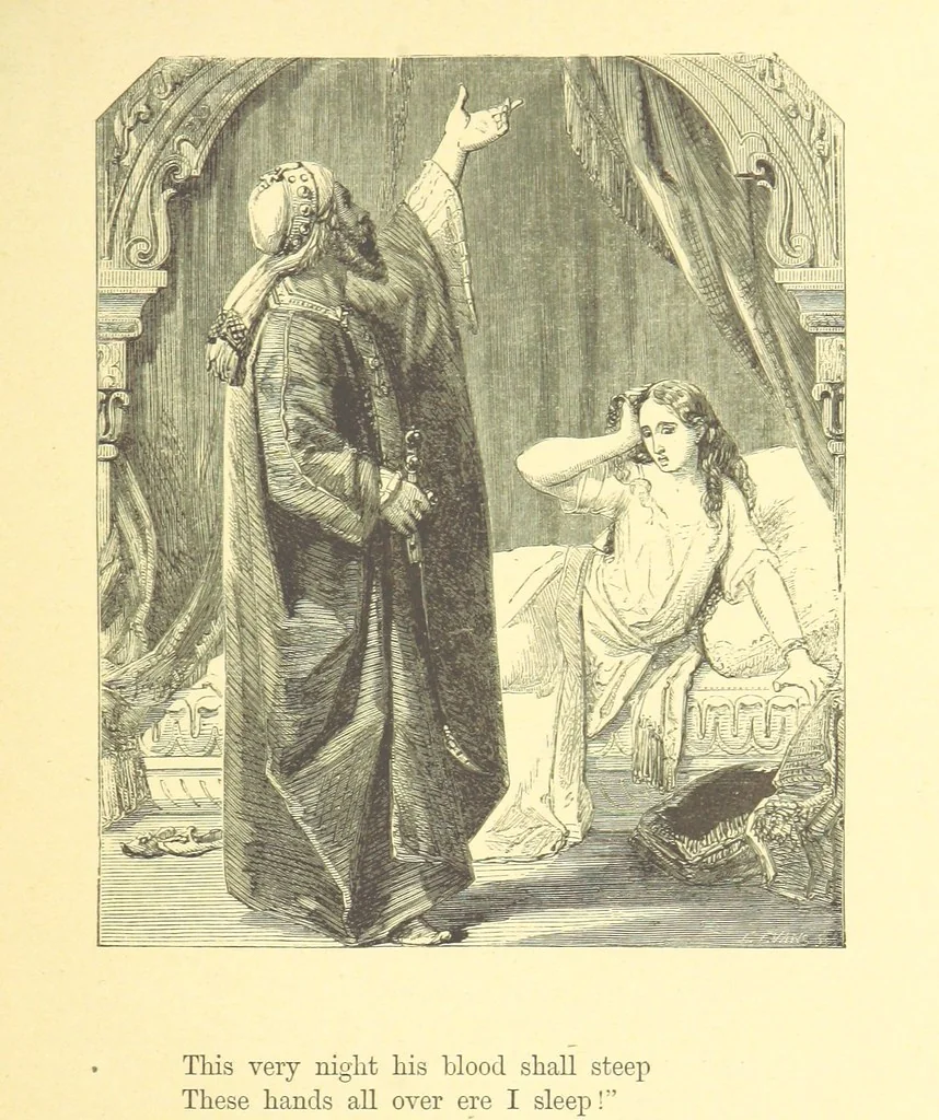 An illustration from Moore's Irish Melodies, Lalla Rookh, National Airs, Legendary Ballads, Songs, etc., with a memoir by J. F. Waller. Illustrations, etc, 1867, leaf 351