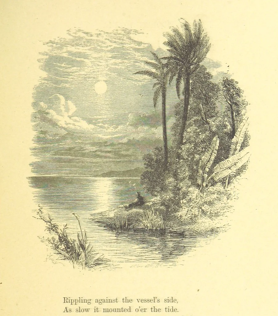 An illustration from Moore's Irish Melodies, Lalla Rookh, National Airs, Legendary Ballads, Songs, etc., with a memoir by J. F. Waller. Illustrations, etc, 1867, leaf 359