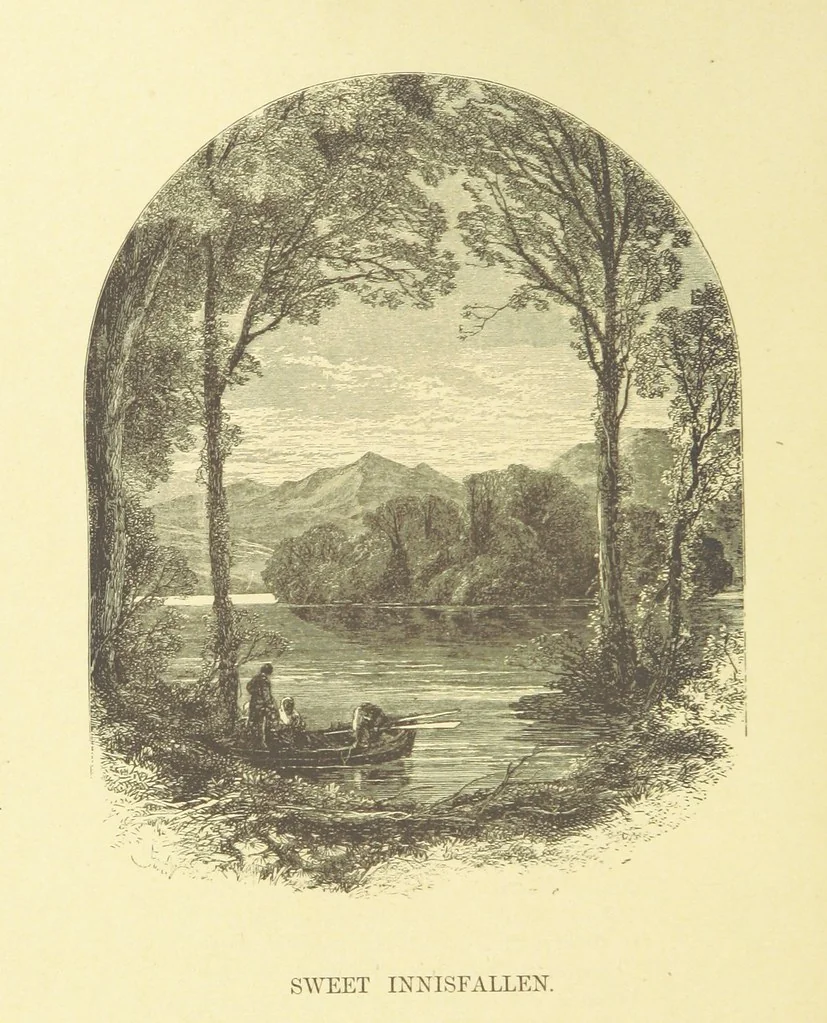 An illustration from Moore's Irish Melodies, Lalla Rookh, National Airs, Legendary Ballads, Songs, etc., with a memoir by J. F. Waller. Illustrations, etc, 1867, leaf 42