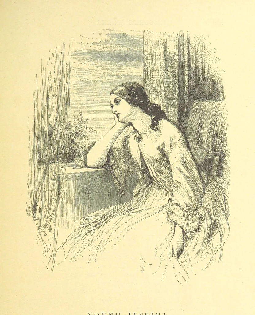 An illustration from Moore's Irish Melodies, Lalla Rookh, National Airs, Legendary Ballads, Songs, etc., with a memoir by J. F. Waller. Illustrations, etc, 1867, leaf 455