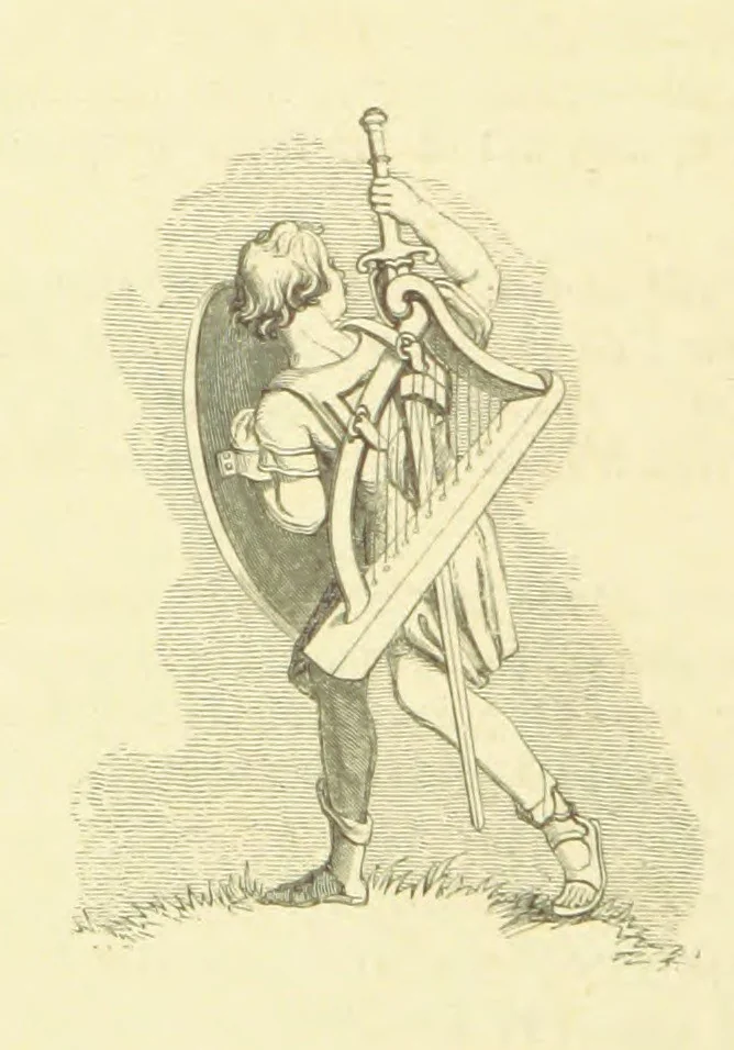 An illustration from Moore's Irish Melodies, Lalla Rookh, National Airs, Legendary Ballads, Songs, etc., with a memoir by J. F. Waller. Illustrations, etc, 1867, leaf 46