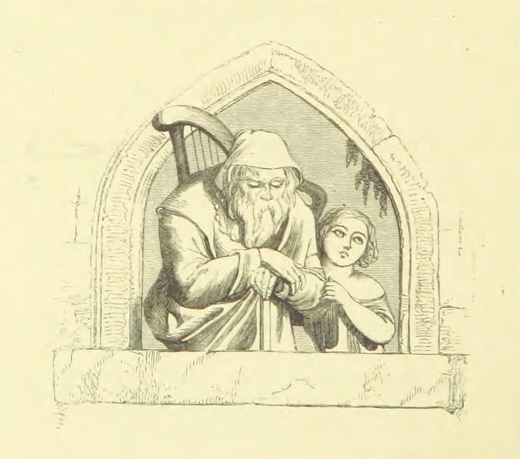 An illustration from Moore's Irish Melodies, Lalla Rookh, National Airs, Legendary Ballads, Songs, etc., with a memoir by J. F. Waller. Illustrations, etc, 1867, leaf 50
