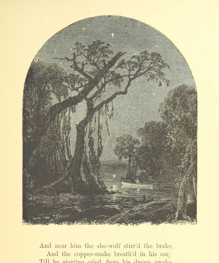 An illustration from Moore's Irish Melodies, Lalla Rookh, National Airs, Legendary Ballads, Songs, etc., with a memoir by J. F. Waller. Illustrations, etc, 1867, leaf 539