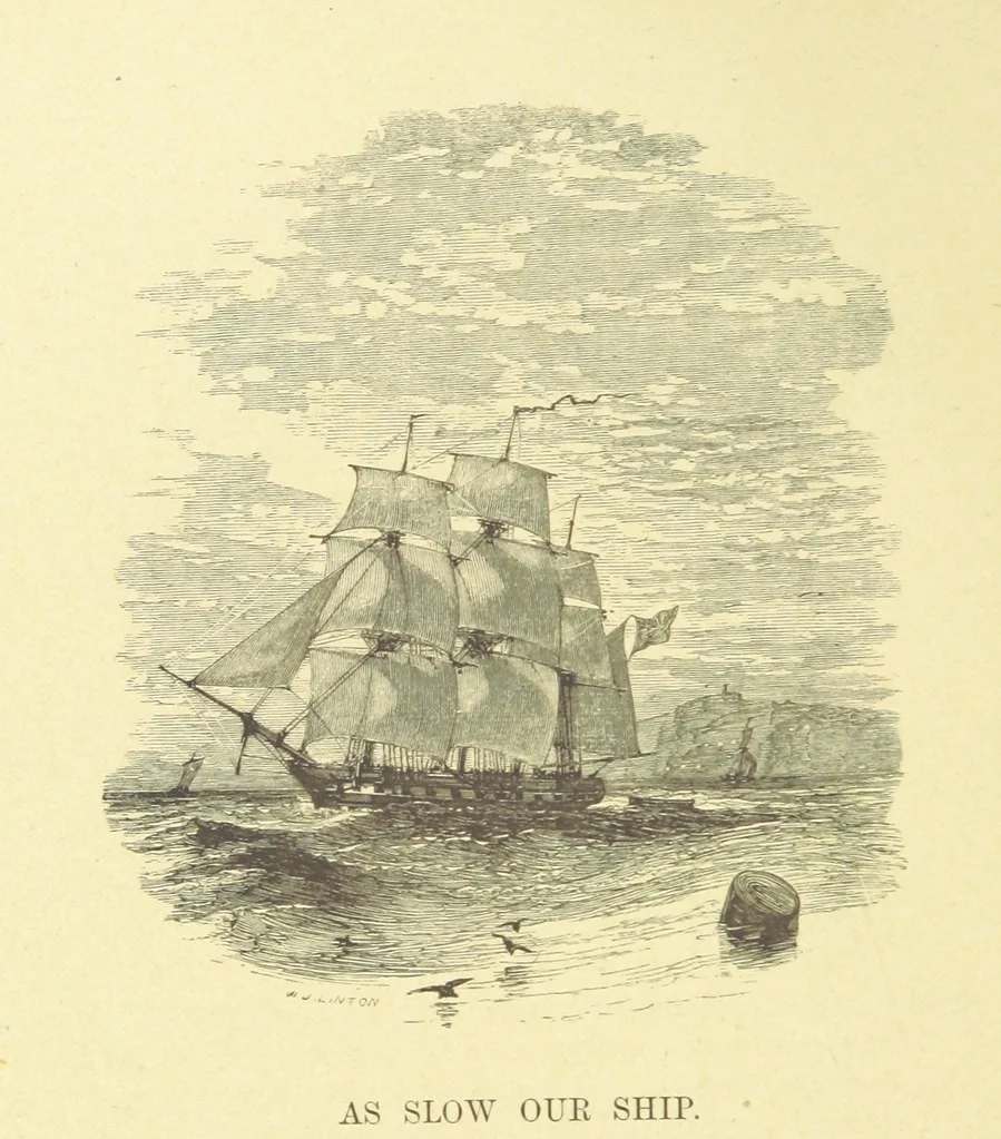 An illustration from Moore's Irish Melodies, Lalla Rookh, National Airs, Legendary Ballads, Songs, etc., with a memoir by J. F. Waller. Illustrations, etc, 1867, leaf 60