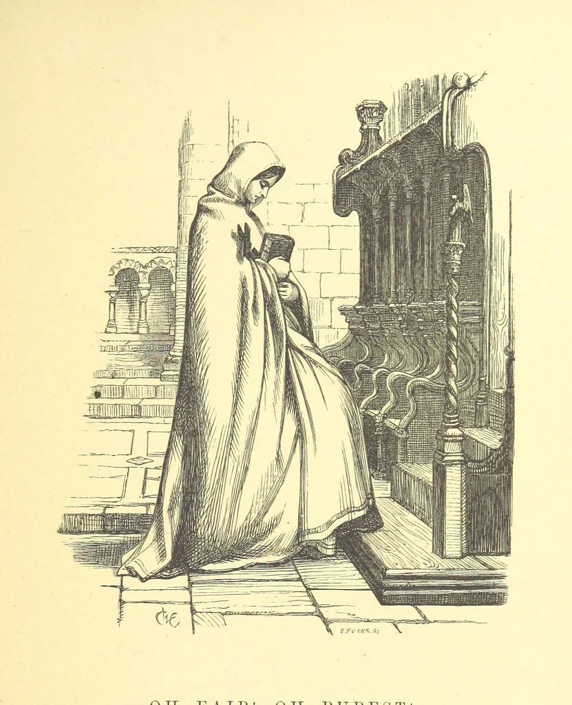 An illustration from Moore's Irish Melodies, Lalla Rookh, National Airs, Legendary Ballads, Songs, etc., with a memoir by J. F. Waller. Illustrations, etc, 1867, leaf 607