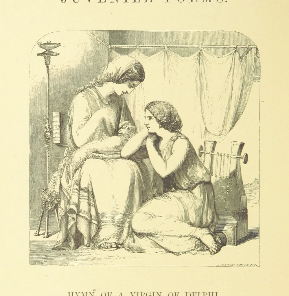 An illustration from Moore's Irish Melodies, Lalla Rookh, National Airs, Legendary Ballads, Songs, etc., with a memoir by J. F. Waller. Illustrations, etc, 1867, leaf 636