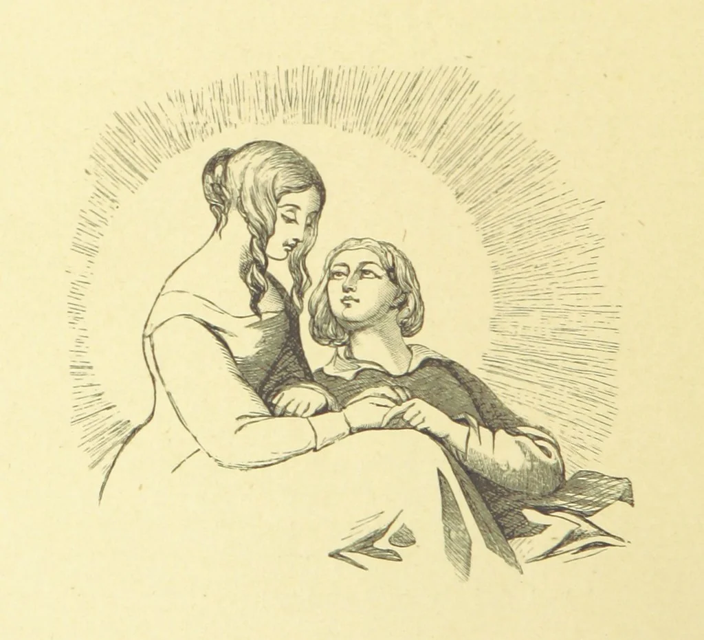 An illustration from Moore's Irish Melodies, Lalla Rookh, National Airs, Legendary Ballads, Songs, etc., with a memoir by J. F. Waller. Illustrations, etc, 1867, leaf 650