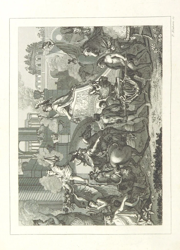 An illustration from Los Héroes y las Maravillas del Mundo. ... Anales del mundo desde los tiempos bíblicos hasta nuestros dias. ... Gran Memorandum histórico ... que comprende íntegras las obras siguientes. La Imparcial ... Historia Universal, escrita por el sabio Benedictino Clemente y su tan celebrado Arte de comprobar los datos de las fechas históricas, crónicas y otros antiguos documentos; ... continuada hasta hoy dia por M. de Saint Allais; la Historia de Alejandro el Grande, escrita por Quinto Curcio, la de Cártago y Roma, Anibal y los Escipiones, Pompeyo y Cesar, continuados los famosos Comentarios de este último; la de la guerra de Yugurta y Catilina, trasladado íntegro todo el Salustio. La Historia de la guerra de los Judios contra los Romanos. ... Descripcion del Capitolio, destruccion de Jerusalen, Martirio de los Macabeos, etc. escrita por Flavio Josefo, traducida del original Griego ... acompañadas dichas historias con las fideles tablas cronológicas de la citada obra de Clemente. ... Seguido todo de los tan celebrados cuadros de la pintura del hombre y de las maravillas que le rodean por ... Buffon, Cuvier, Lacepede, ... precedido del discurso sobre la Historia Universal por ... Bossuet. ... Dispuesto, ordenado, y completado el cuerpo general de la obra hasta el dia que termine por D. de Mora y Casarusa. Revisada la parte religiosa que comprende por I. Sayol y Echevarría. ... Quinta edicion, 1855, leaf 124