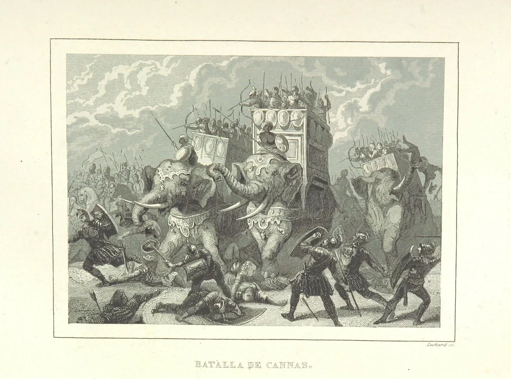 An illustration from Los Héroes y las Maravillas del Mundo. ... Anales del mundo desde los tiempos bíblicos hasta nuestros dias. ... Gran Memorandum histórico ... que comprende íntegras las obras siguientes. La Imparcial ... Historia Universal, escrita por el sabio Benedictino Clemente y su tan celebrado Arte de comprobar los datos de las fechas históricas, crónicas y otros antiguos documentos; ... continuada hasta hoy dia por M. de Saint Allais; la Historia de Alejandro el Grande, escrita por Quinto Curcio, la de Cártago y Roma, Anibal y los Escipiones, Pompeyo y Cesar, continuados los famosos Comentarios de este último; la de la guerra de Yugurta y Catilina, trasladado íntegro todo el Salustio. La Historia de la guerra de los Judios contra los Romanos. ... Descripcion del Capitolio, destruccion de Jerusalen, Martirio de los Macabeos, etc. escrita por Flavio Josefo, traducida del original Griego ... acompañadas dichas historias con las fideles tablas cronológicas de la citada obra de Clemente. ... Seguido todo de los tan celebrados cuadros de la pintura del hombre y de las maravillas que le rodean por ... Buffon, Cuvier, Lacepede, ... precedido del discurso sobre la Historia Universal por ... Bossuet. ... Dispuesto, ordenado, y completado el cuerpo general de la obra hasta el dia que termine por D. de Mora y Casarusa. Revisada la parte religiosa que comprende por I. Sayol y Echevarría. ... Quinta edicion, 1855, leaf 1417