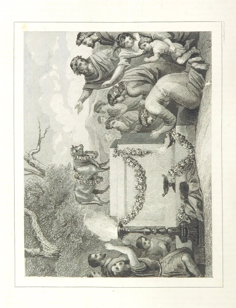 An illustration from Los Héroes y las Maravillas del Mundo. ... Anales del mundo desde los tiempos bíblicos hasta nuestros dias. ... Gran Memorandum histórico ... que comprende íntegras las obras siguientes. La Imparcial ... Historia Universal, escrita por el sabio Benedictino Clemente y su tan celebrado Arte de comprobar los datos de las fechas históricas, crónicas y otros antiguos documentos; ... continuada hasta hoy dia por M. de Saint Allais; la Historia de Alejandro el Grande, escrita por Quinto Curcio, la de Cártago y Roma, Anibal y los Escipiones, Pompeyo y Cesar, continuados los famosos Comentarios de este último; la de la guerra de Yugurta y Catilina, trasladado íntegro todo el Salustio. La Historia de la guerra de los Judios contra los Romanos. ... Descripcion del Capitolio, destruccion de Jerusalen, Martirio de los Macabeos, etc. escrita por Flavio Josefo, traducida del original Griego ... acompañadas dichas historias con las fideles tablas cronológicas de la citada obra de Clemente. ... Seguido todo de los tan celebrados cuadros de la pintura del hombre y de las maravillas que le rodean por ... Buffon, Cuvier, Lacepede, ... precedido del discurso sobre la Historia Universal por ... Bossuet. ... Dispuesto, ordenado, y completado el cuerpo general de la obra hasta el dia que termine por D. de Mora y Casarusa. Revisada la parte religiosa que comprende por I. Sayol y Echevarría. ... Quinta edicion, 1855, leaf 382