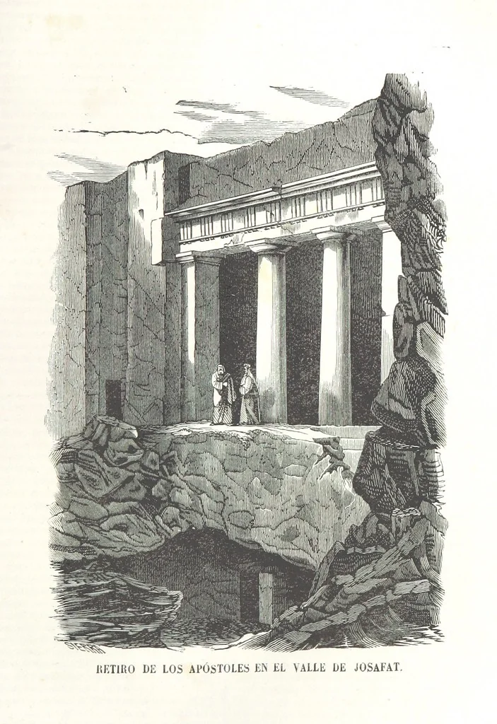 An illustration from Los Héroes y las Maravillas del Mundo. ... Anales del mundo desde los tiempos bíblicos hasta nuestros dias. ... Gran Memorandum histórico ... que comprende íntegras las obras siguientes. La Imparcial ... Historia Universal, escrita por el sabio Benedictino Clemente y su tan celebrado Arte de comprobar los datos de las fechas históricas, crónicas y otros antiguos documentos; ... continuada hasta hoy dia por M. de Saint Allais; la Historia de Alejandro el Grande, escrita por Quinto Curcio, la de Cártago y Roma, Anibal y los Escipiones, Pompeyo y Cesar, continuados los famosos Comentarios de este último; la de la guerra de Yugurta y Catilina, trasladado íntegro todo el Salustio. La Historia de la guerra de los Judios contra los Romanos. ... Descripcion del Capitolio, destruccion de Jerusalen, Martirio de los Macabeos, etc. escrita por Flavio Josefo, traducida del original Griego ... acompañadas dichas historias con las fideles tablas cronológicas de la citada obra de Clemente. ... Seguido todo de los tan celebrados cuadros de la pintura del hombre y de las maravillas que le rodean por ... Buffon, Cuvier, Lacepede, ... precedido del discurso sobre la Historia Universal por ... Bossuet. ... Dispuesto, ordenado, y completado el cuerpo general de la obra hasta el dia que termine por D. de Mora y Casarusa. Revisada la parte religiosa que comprende por I. Sayol y Echevarría. ... Quinta edicion, 1855, leaf 807