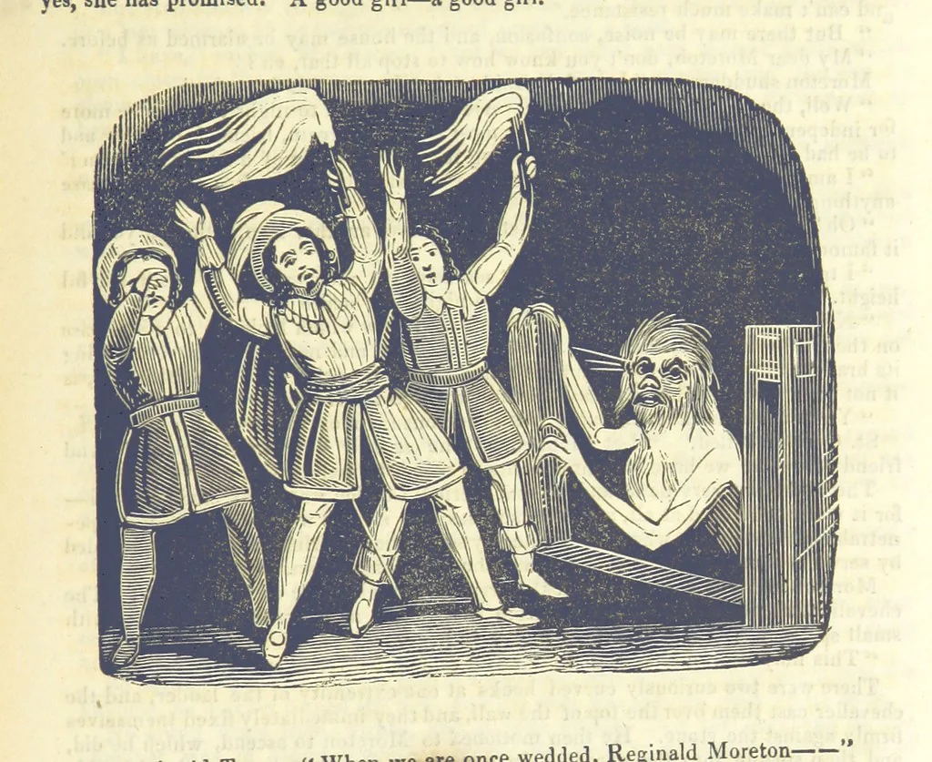 An illustration from Moreton: or, the Doomed House. A romance, 1847, leaf 153