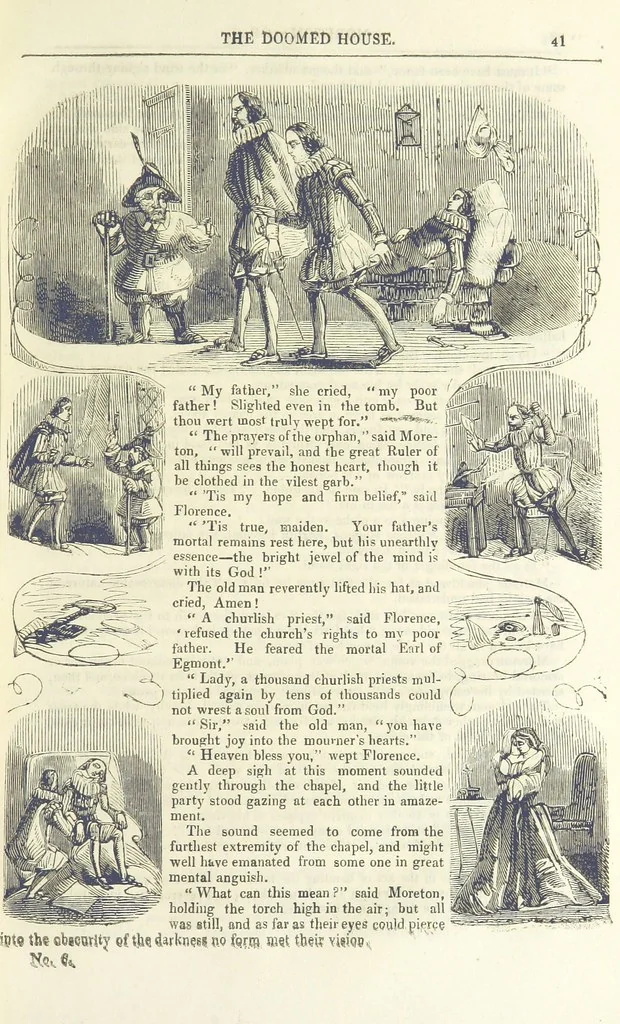An illustration from Moreton: or, the Doomed House. A romance, 1847, leaf 49