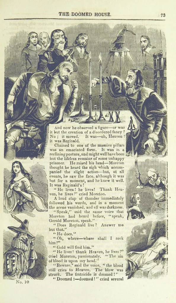 An illustration from Moreton: or, the Doomed House. A romance, 1847, leaf 81