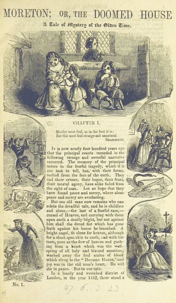 An illustration from Moreton: or, the Doomed House. A romance, 1847, leaf 9