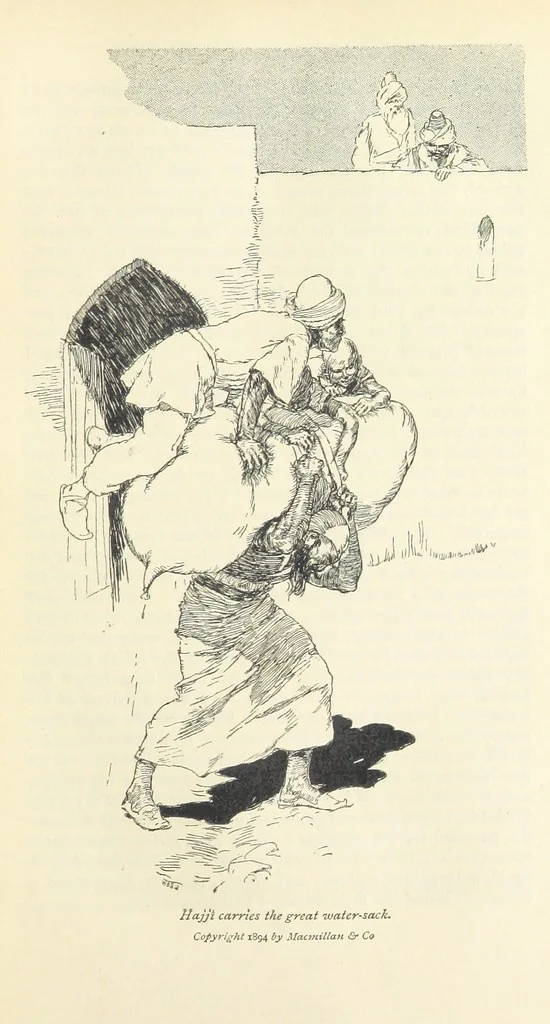 An illustration from The Adventures of Hajji Baba of Ispahan ... Illustrated by H. R. Millar, with an introduction by the Hon. G. Curzon, 1895, leaf 105