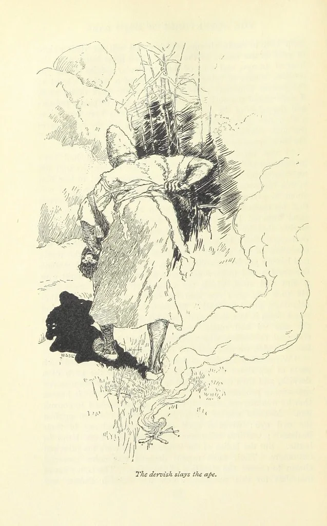 An illustration from The Adventures of Hajji Baba of Ispahan ... Illustrated by H. R. Millar, with an introduction by the Hon. G. Curzon, 1895, leaf 114