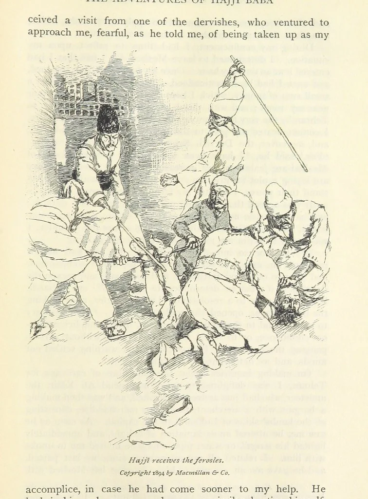 An illustration from The Adventures of Hajji Baba of Ispahan ... Illustrated by H. R. Millar, with an introduction by the Hon. G. Curzon, 1895, leaf 125