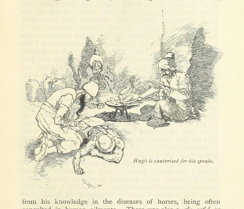 An illustration from The Adventures of Hajji Baba of Ispahan ... Illustrated by H. R. Millar, with an introduction by the Hon. G. Curzon, 1895, leaf 129