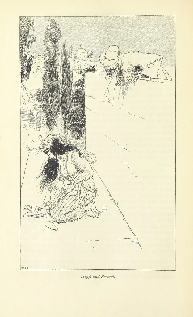 An illustration from The Adventures of Hajji Baba of Ispahan ... Illustrated by H. R. Millar, with an introduction by the Hon. G. Curzon, 1895, leaf 168