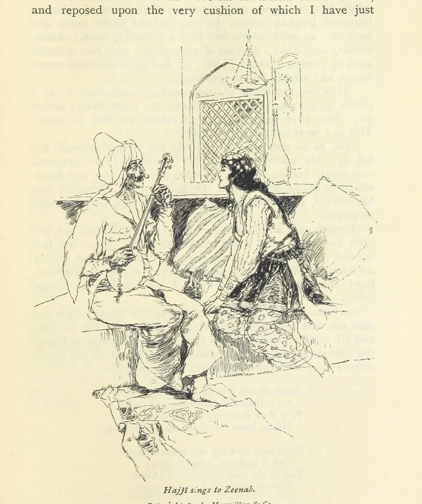 An illustration from The Adventures of Hajji Baba of Ispahan ... Illustrated by H. R. Millar, with an introduction by the Hon. G. Curzon, 1895, leaf 179