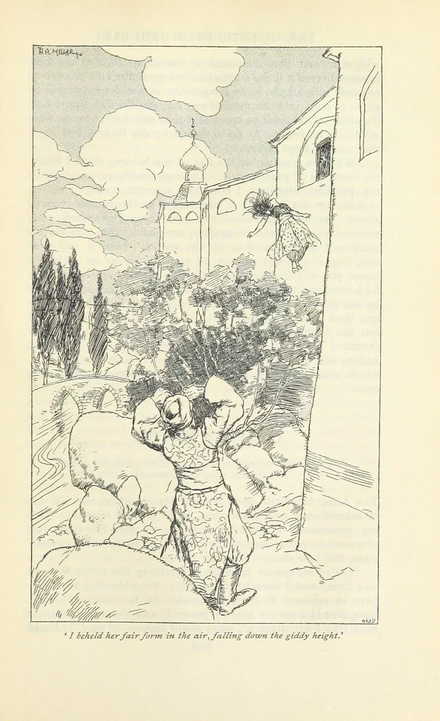 An illustration from The Adventures of Hajji Baba of Ispahan ... Illustrated by H. R. Millar, with an introduction by the Hon. G. Curzon, 1895, leaf 273