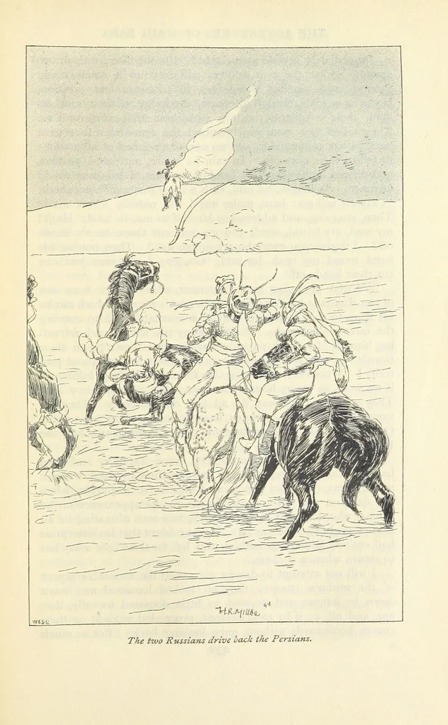 An illustration from The Adventures of Hajji Baba of Ispahan ... Illustrated by H. R. Millar, with an introduction by the Hon. G. Curzon, 1895, leaf 291