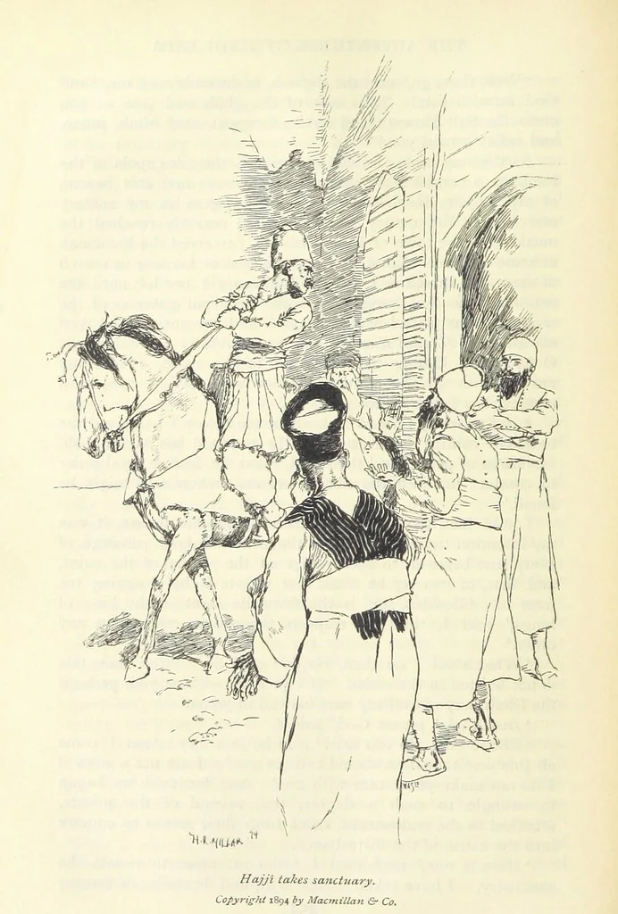 An illustration from The Adventures of Hajji Baba of Ispahan ... Illustrated by H. R. Millar, with an introduction by the Hon. G. Curzon, 1895, leaf 312