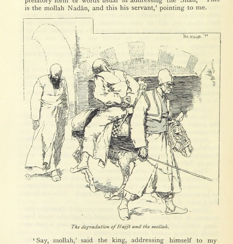 An illustration from The Adventures of Hajji Baba of Ispahan ... Illustrated by H. R. Millar, with an introduction by the Hon. G. Curzon, 1895, leaf 398