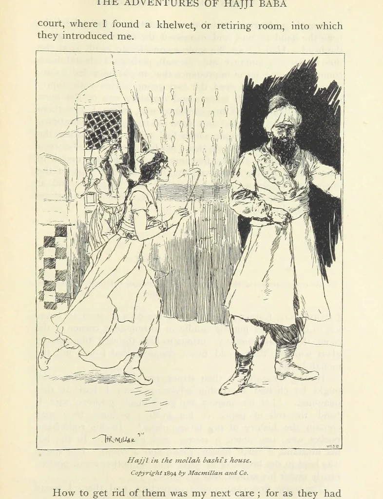 An illustration from The Adventures of Hajji Baba of Ispahan ... Illustrated by H. R. Millar, with an introduction by the Hon. G. Curzon, 1895, leaf 405