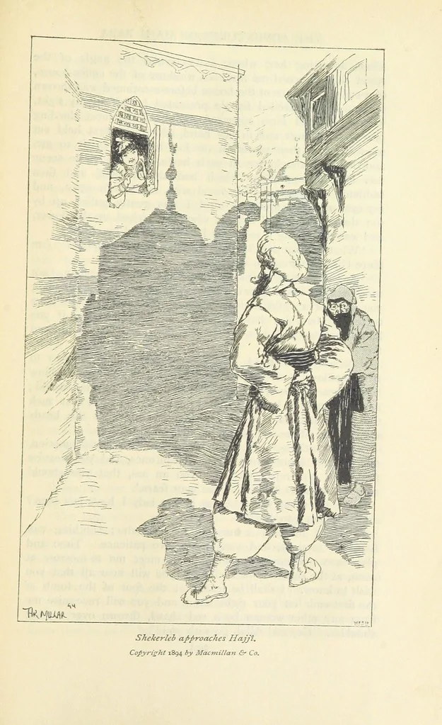 An illustration from The Adventures of Hajji Baba of Ispahan ... Illustrated by H. R. Millar, with an introduction by the Hon. G. Curzon, 1895, leaf 453