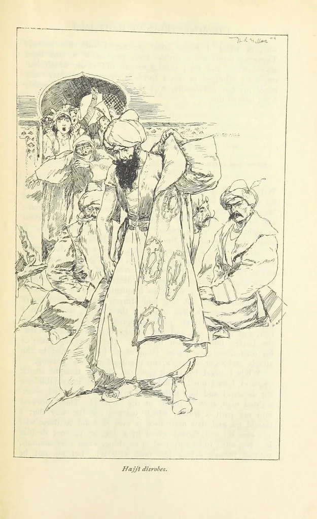 An illustration from The Adventures of Hajji Baba of Ispahan ... Illustrated by H. R. Millar, with an introduction by the Hon. G. Curzon, 1895, leaf 475