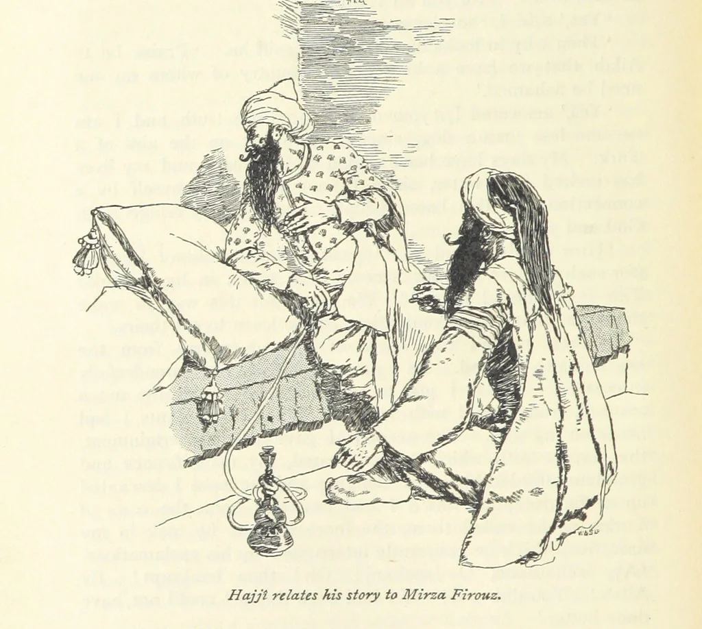 An illustration from The Adventures of Hajji Baba of Ispahan ... Illustrated by H. R. Millar, with an introduction by the Hon. G. Curzon, 1895, leaf 482