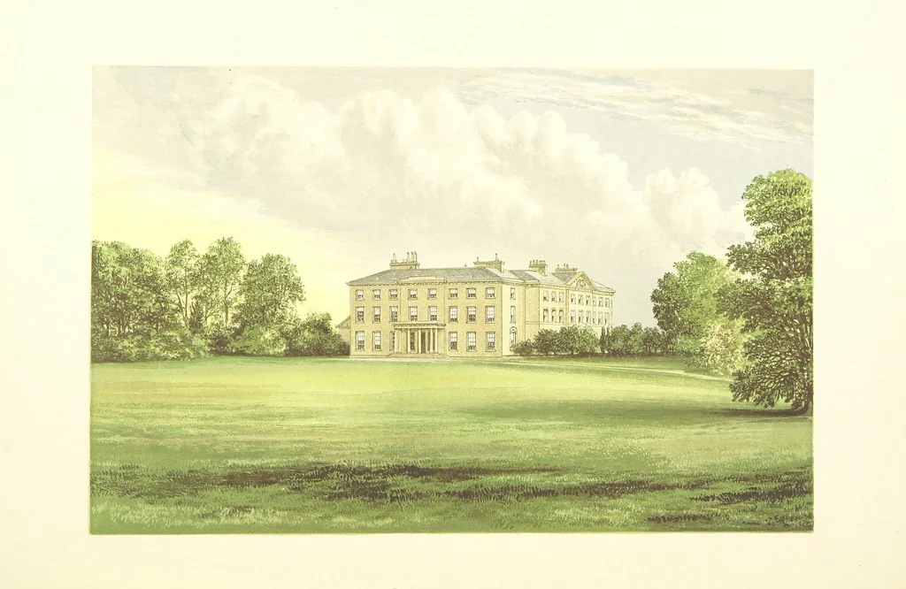 An illustration from The Ancestral Homes of Britain; containing examples of its noblest castles, halls, and mansions. With ... coloured illustrations ... and biographical and historical notices, 1868, leaf 108