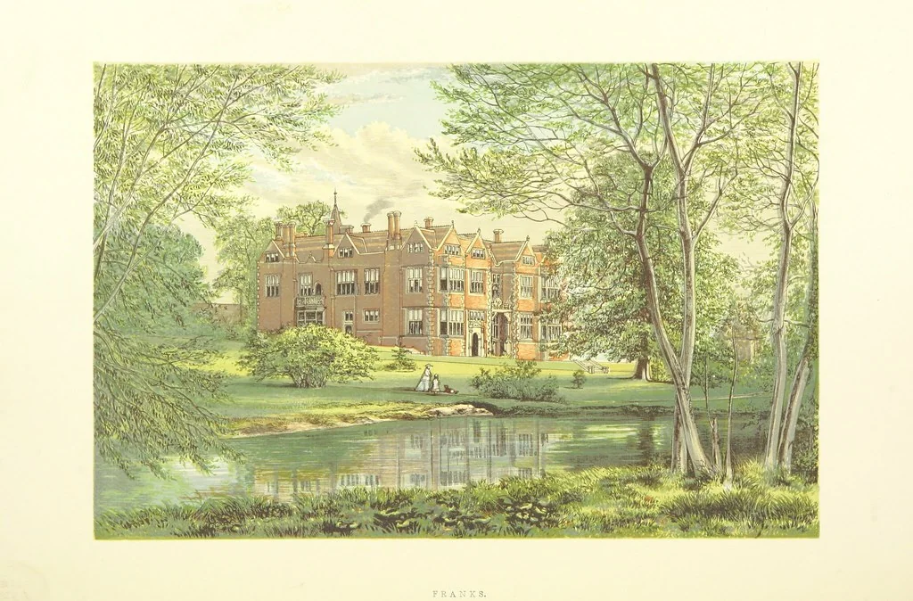 An illustration from The Ancestral Homes of Britain; containing examples of its noblest castles, halls, and mansions. With ... coloured illustrations ... and biographical and historical notices, 1868, leaf 132