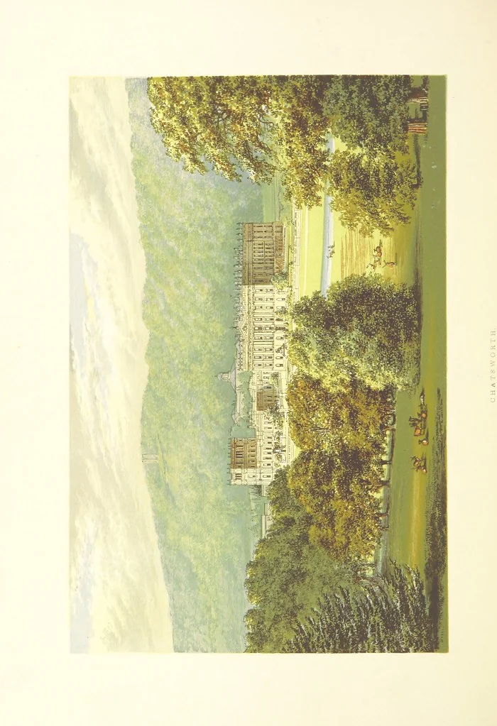 An illustration from The Ancestral Homes of Britain; containing examples of its noblest castles, halls, and mansions. With ... coloured illustrations ... and biographical and historical notices, 1868, leaf 138