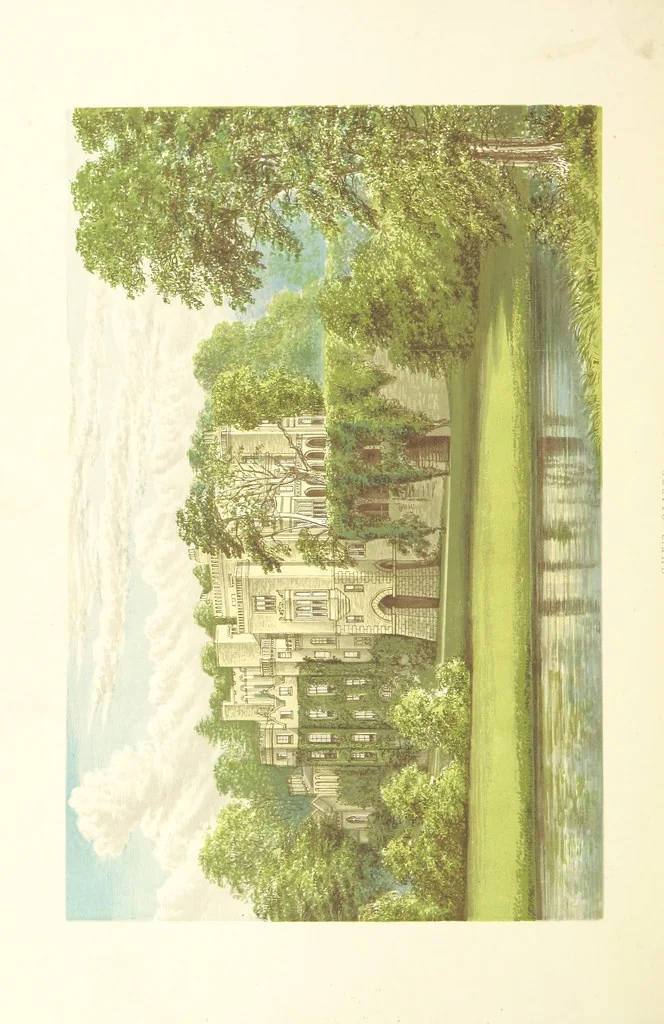 An illustration from The Ancestral Homes of Britain; containing examples of its noblest castles, halls, and mansions. With ... coloured illustrations ... and biographical and historical notices, 1868, leaf 146