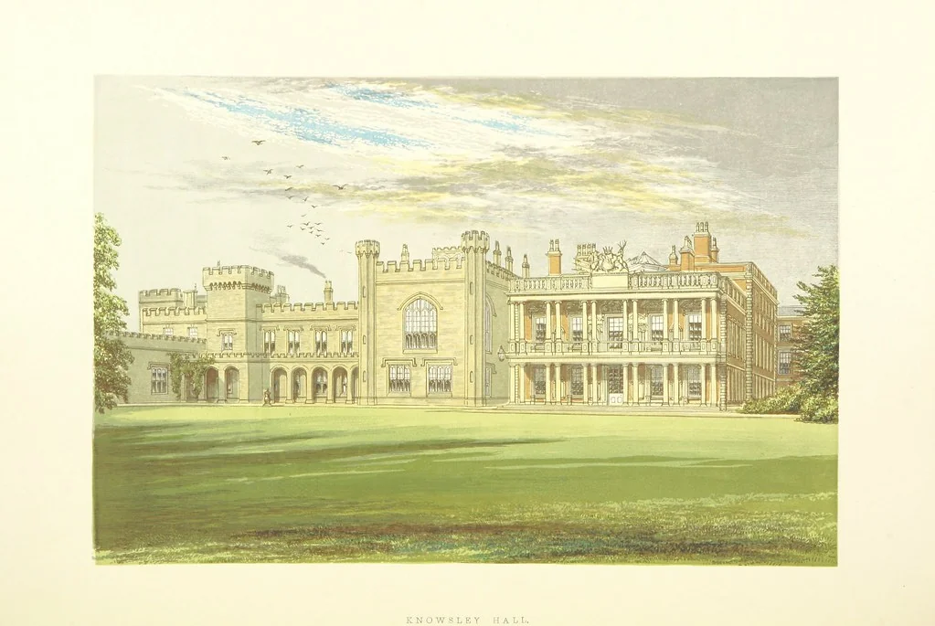 An illustration from The Ancestral Homes of Britain; containing examples of its noblest castles, halls, and mansions. With ... coloured illustrations ... and biographical and historical notices, 1868, leaf 152