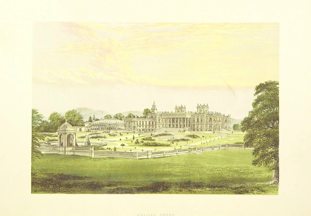 An illustration from The Ancestral Homes of Britain; containing examples of its noblest castles, halls, and mansions. With ... coloured illustrations ... and biographical and historical notices, 1868, leaf 242