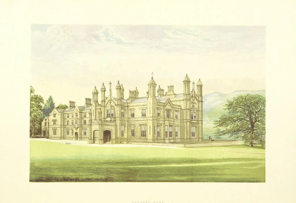 An illustration from The Ancestral Homes of Britain; containing examples of its noblest castles, halls, and mansions. With ... coloured illustrations ... and biographical and historical notices, 1868, leaf 248