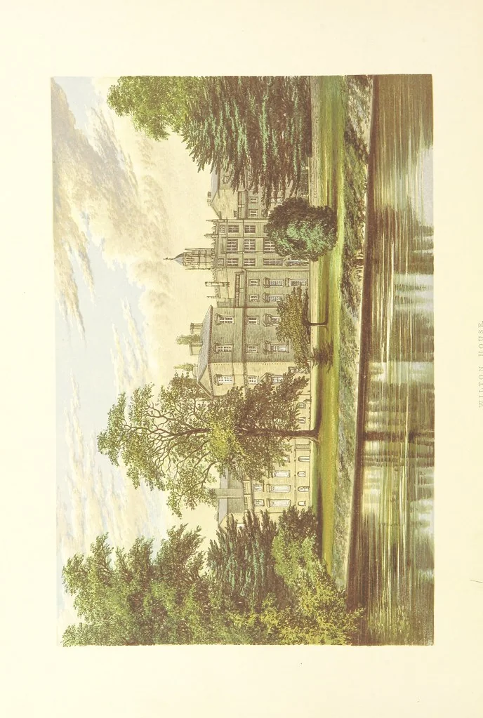An illustration from The Ancestral Homes of Britain; containing examples of its noblest castles, halls, and mansions. With ... coloured illustrations ... and biographical and historical notices, 1868, leaf 30