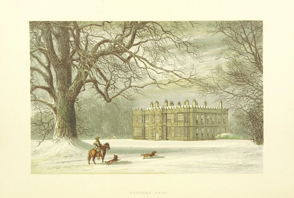 An illustration from The Ancestral Homes of Britain; containing examples of its noblest castles, halls, and mansions. With ... coloured illustrations ... and biographical and historical notices, 1868, leaf 42