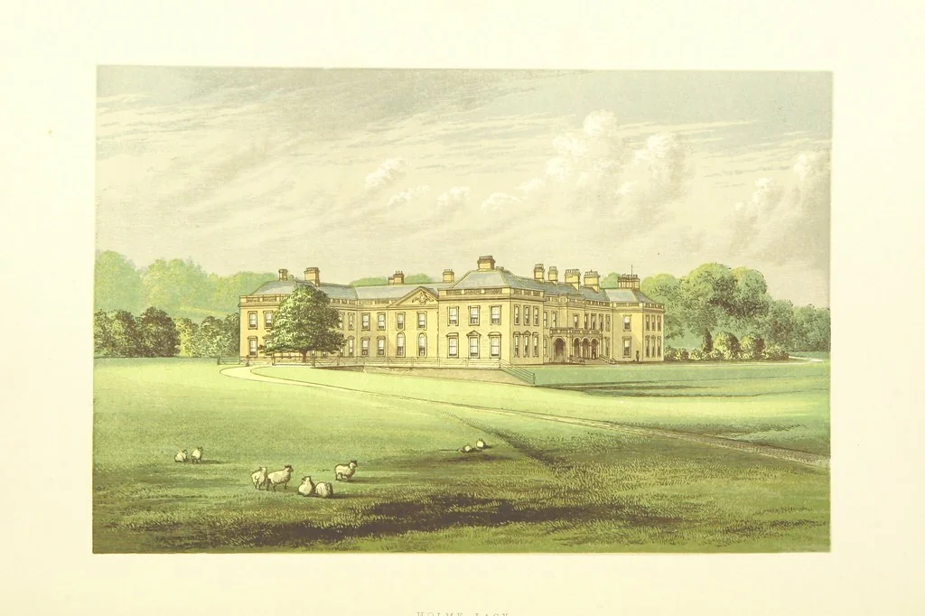 An illustration from The Ancestral Homes of Britain; containing examples of its noblest castles, halls, and mansions. With ... coloured illustrations ... and biographical and historical notices, 1868, leaf 76