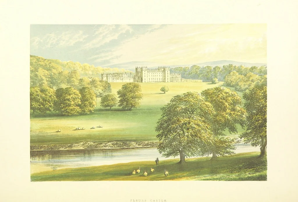 An illustration from The Ancestral Homes of Britain; containing examples of its noblest castles, halls, and mansions. With ... coloured illustrations ... and biographical and historical notices, 1868, leaf 96