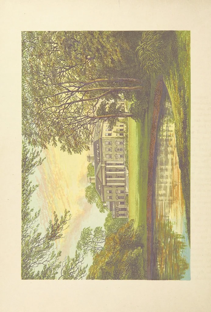 An illustration from The County Seats of the Noblemen and Gentlemen of Great Britain and Ireland. vol. 1, 2. (Vol. 3-5. A Series of Picturesque Views of Seats of the Noblemen ... of Great Britain and Ireland. With descriptive letterpress.), 1866, leaf 140