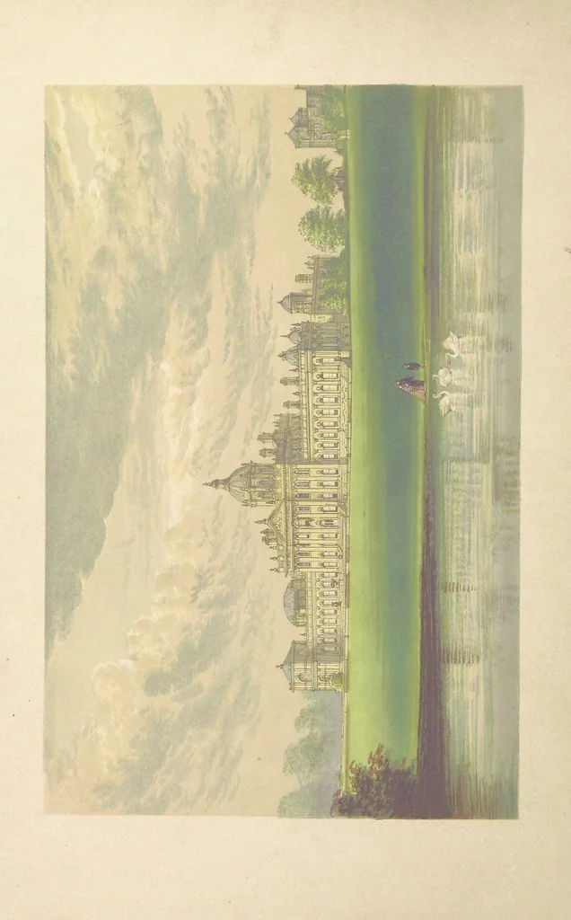 An illustration from The County Seats of the Noblemen and Gentlemen of Great Britain and Ireland. vol. 1, 2. (Vol. 3-5. A Series of Picturesque Views of Seats of the Noblemen ... of Great Britain and Ireland. With descriptive letterpress.), 1866, leaf 32