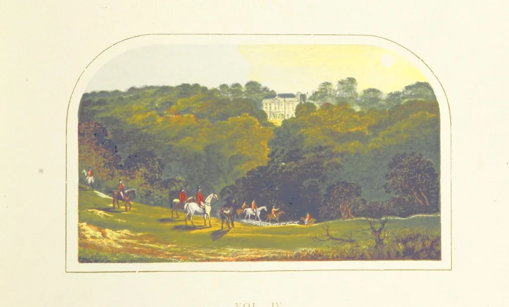 An illustration from The County Seats of the Noblemen and Gentlemen of Great Britain and Ireland. vol. 1, 2. (Vol. 3-5. A Series of Picturesque Views of Seats of the Noblemen ... of Great Britain and Ireland. With descriptive letterpress.), 1866, leaf 173